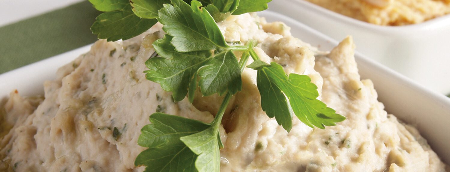 White Bean Hummus with Fresh Thyme and Basil