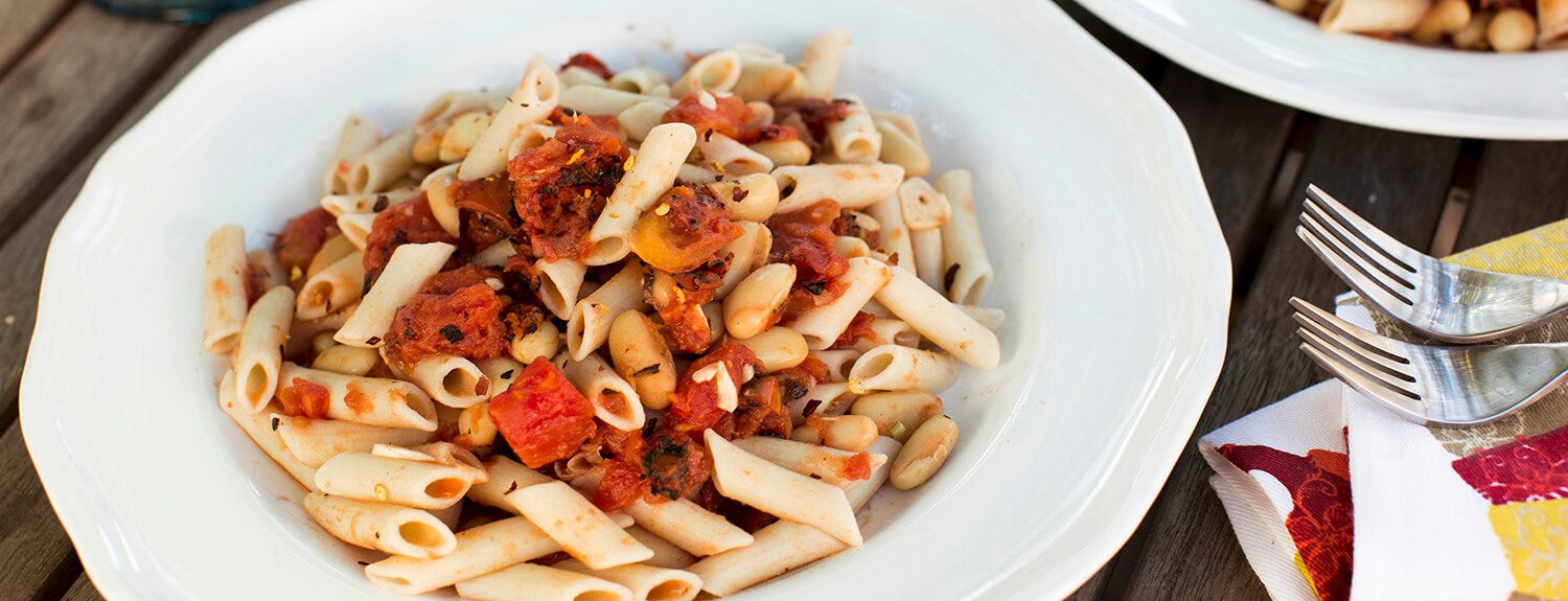 Roasted Tomato and Cannellini Bean Pasta