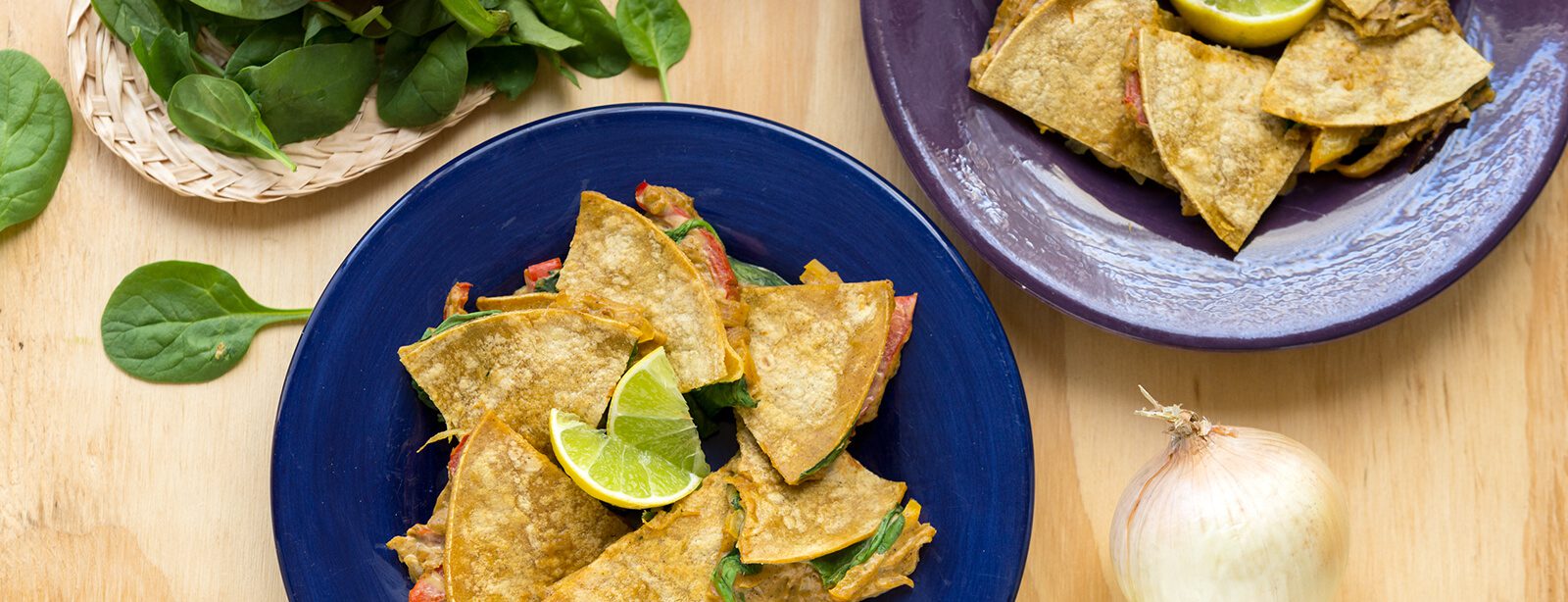 Caramelized Onion & Pepper Vegan Quesadillas