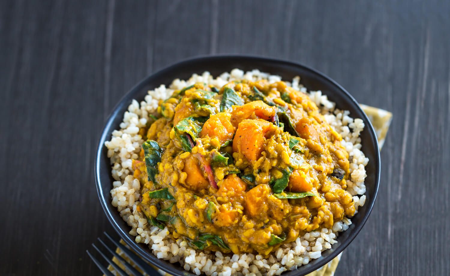 Lentil, Chard & Sweet Potato Curry