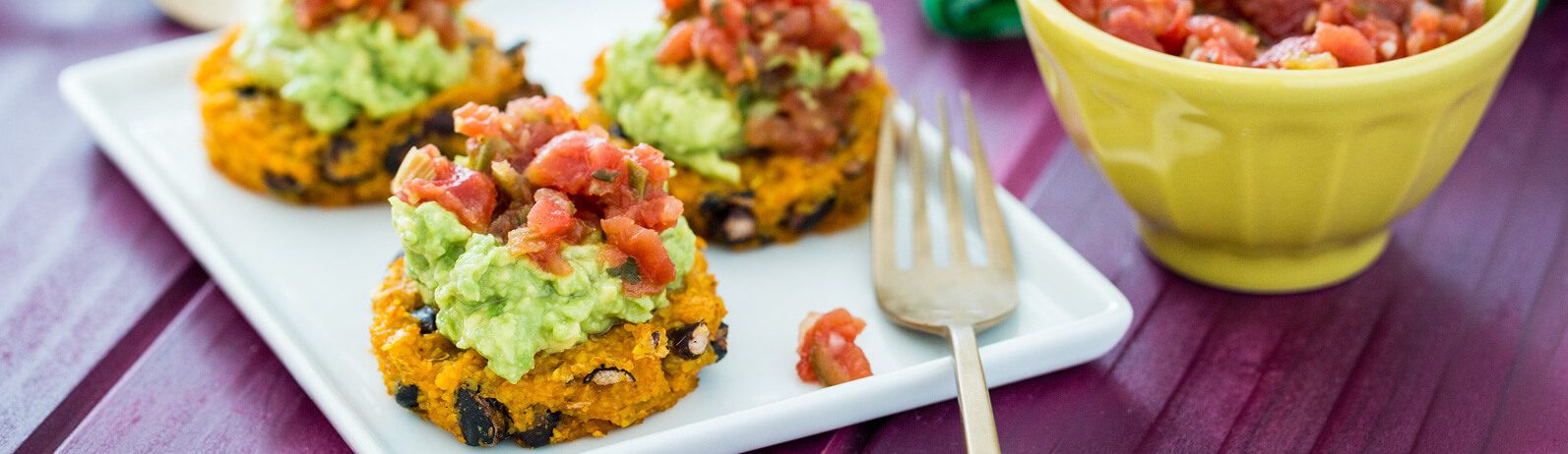Polenta–Black Bean Medallions with Spicy Salsa