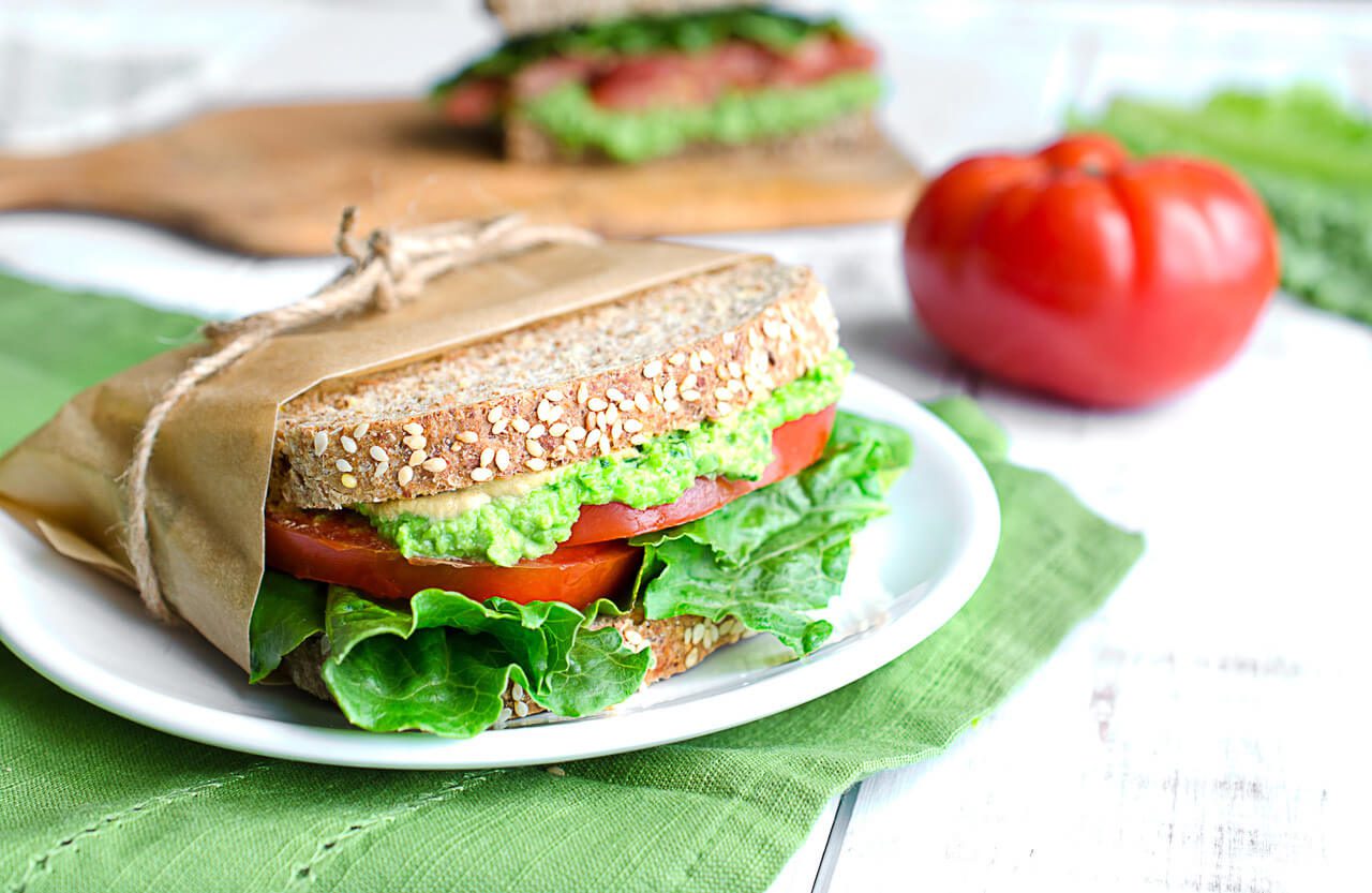 PLT (Green Pea, Lettuce & Tomato) Sandwich