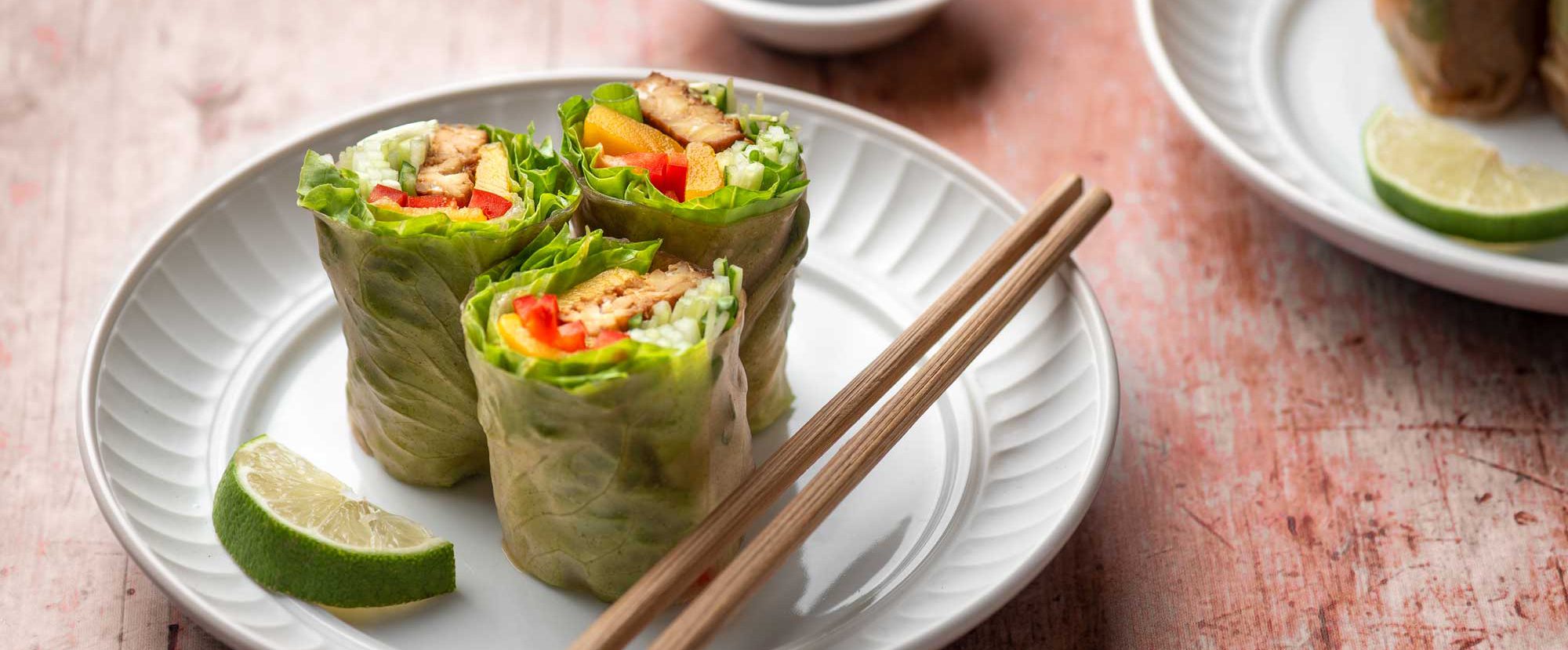 Spicy Tempeh Mango Spring Rolls