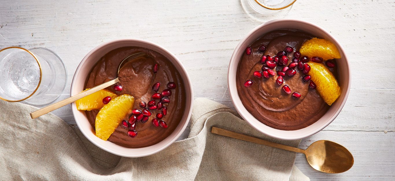 Jeweled Avocado-Chocolate Pudding
