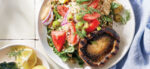 Gyro-Style Mushroom Steaks with Barley Salad