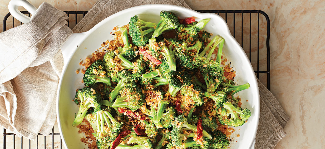 Panko Broccoli with Sun-Dried Tomatoes